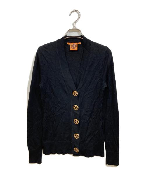 TORY BURCH（トリーバーチ）TORY BURCH (トリーバーチ) ロゴボタンウールカーディガン ブラック サイズ:XSの古着・服飾アイテム