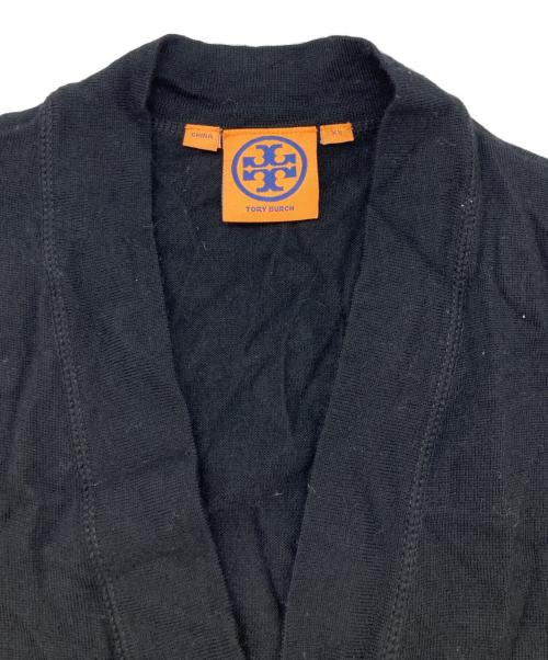TORY BURCH（トリーバーチ）TORY BURCH (トリーバーチ) ロゴボタンウールカーディガン ブラック サイズ:XSの古着・服飾アイテム