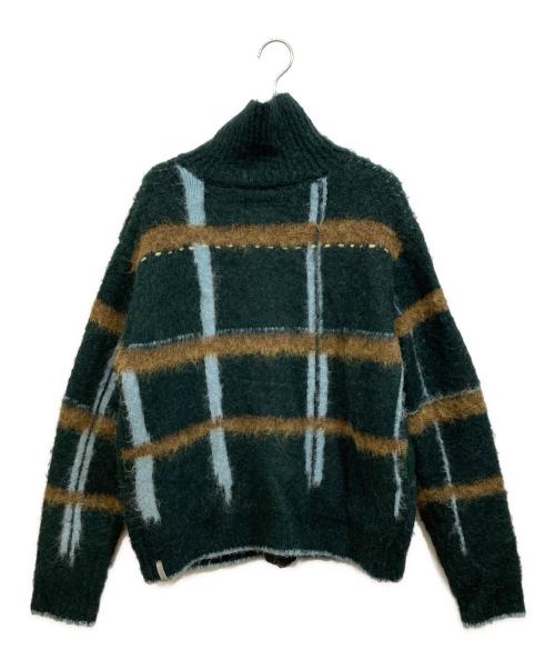 PAMM（パム）PAMM (パム) 透明な空気のチェックジップニット グリーン サイズ:SIZE 2の古着・服飾アイテム