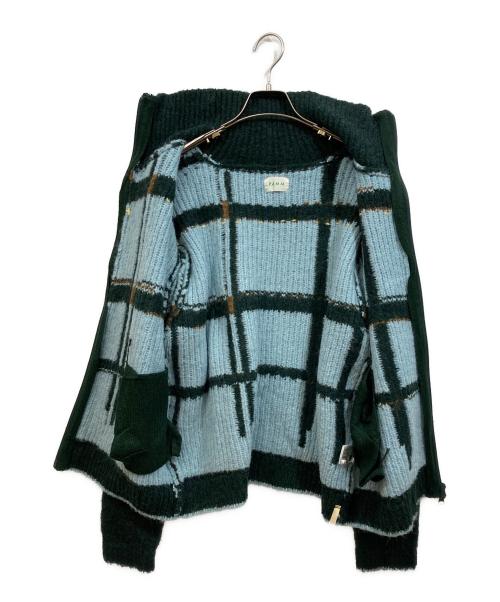 PAMM（パム）PAMM (パム) 透明な空気のチェックジップニット グリーン サイズ:SIZE 2の古着・服飾アイテム