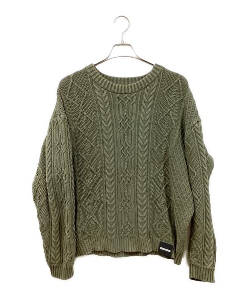 NEIGHBORHOOD（ネイバーフッド）NEIGHBORHOOD (ネイバーフッド) WASHED CREWNECK SWEATER オリーブ サイズ:Mの古着・服飾アイテム
