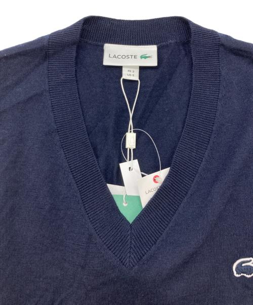LACOSTE（ラコステ）LACOSTE (ラコステ) Vネックニット ネイビー サイズ:3の古着・服飾アイテム
