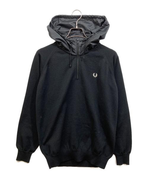 FRED PERRY（フレッドペリー）FRED PERRY (フレッドペリー) KNIT HOODED PARKA ブラック サイズ:Mの古着・服飾アイテム