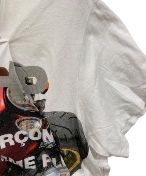 COMME des GARCONS HOMME PLUS（コムデギャルソンオムプリュス）COMME des GARCONS HOMME PLUS (コムデギャルソンオムプリュス) メタルアウトロー ステッチデザインTシャツ ホワイト サイズ:Mの古着・服飾アイテム