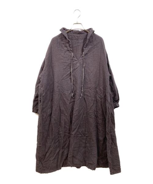 nest Robe（ネストローブ）nest Robe (ネストローブ) 起毛リネンプチセーラースモックワンピース ブラウン サイズ:FREEの古着・服飾アイテム