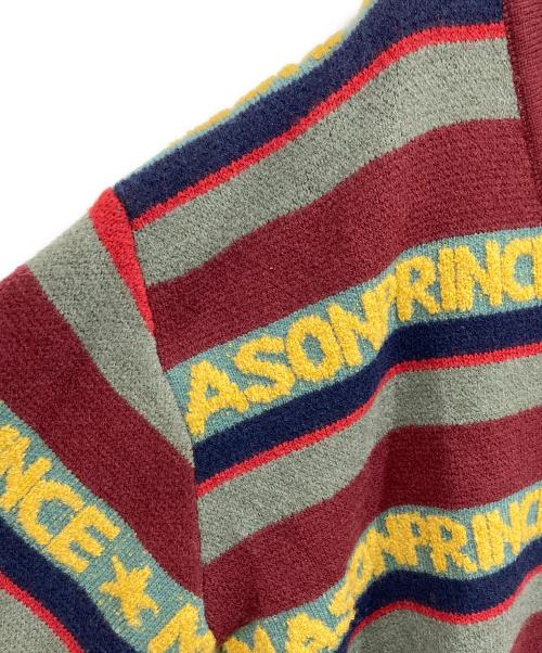 masonprince（メゾンプリンス）masonprince (メゾンプリンス) オーバーサイズロゴ刺繍ボーダーカーディガン ブラウン サイズ:SIZE 3の古着・服飾アイテム