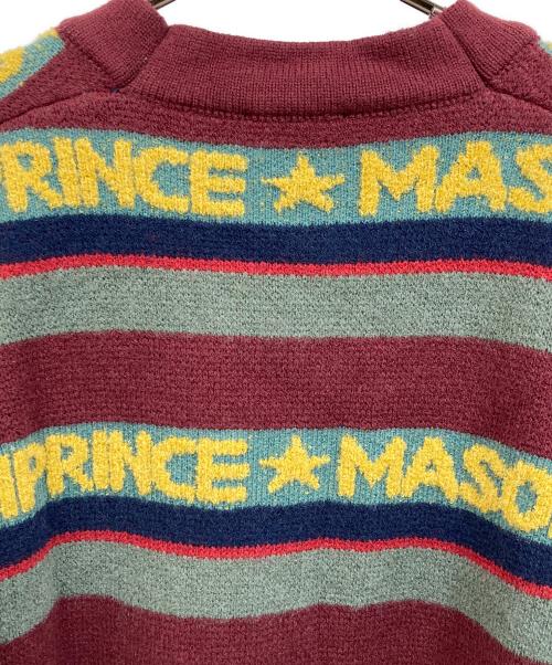 masonprince（メゾンプリンス）masonprince (メゾンプリンス) オーバーサイズロゴ刺繍ボーダーカーディガン ブラウン サイズ:SIZE 3の古着・服飾アイテム