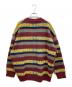 masonprince (メゾンプリンス) オーバーサイズロゴ刺繍ボーダーカーディガン ブラウン サイズ:SIZE 3：5000円