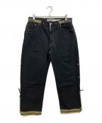 POLIQUANTポリクアント）の古着「THE DEFORMED ADJUSTABLE THRIFTING DENIM」｜ブラック