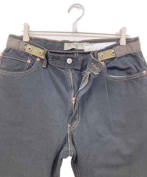POLIQUANT（ポリクアント）POLIQUANT (ポリクアント) THE DEFORMED ADJUSTABLE THRIFTING DENIM ブラック サイズ:1の古着・服飾アイテム