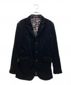 BURBERRY BLACK LABELバーバリーブラックレーベル）の古着「ベロアテーラードジャケット」｜ブラック