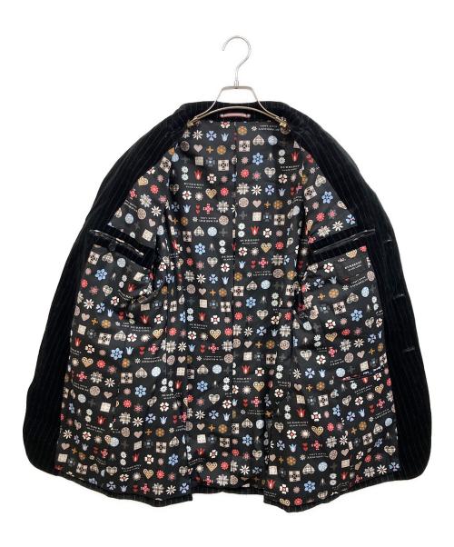 BURBERRY BLACK LABEL（バーバリーブラックレーベル）BURBERRY BLACK LABEL (バーバリーブラックレーベル) ベロアテーラードジャケット ブラック サイズ:SIZE XLの古着・服飾アイテム