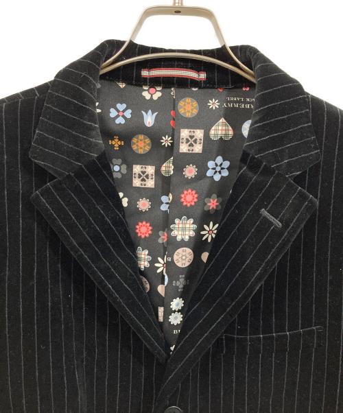 BURBERRY BLACK LABEL（バーバリーブラックレーベル）BURBERRY BLACK LABEL (バーバリーブラックレーベル) ベロアテーラードジャケット ブラック サイズ:SIZE XLの古着・服飾アイテム