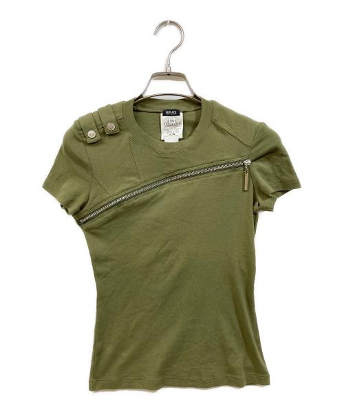VERSACE（ヴェルサーチェ）VERSACE (ヴェルサーチェ) ギミックTシャツ グリーン サイズ:XSの古着・服飾アイテム
