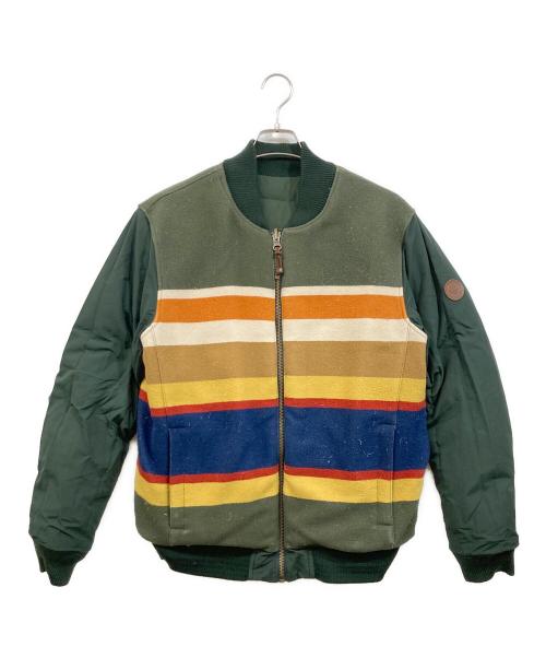 Eddie Bauer（エディーバウアー）Eddie Bauer (エディーバウアー) リバーシブルキルティングブルゾン グリーン サイズ:サイズ表記無しの古着・服飾アイテム