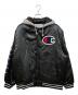 Champion（チャンピオン）の古着「Hooded Satin Varsity Jacket」｜ブラック