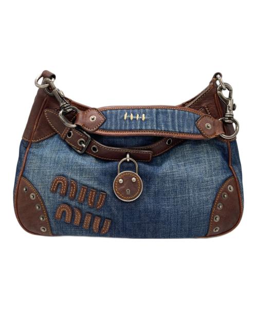 MIU MIU（ミュウミュウ）MIU MIU (ミュウミュウ) デニムワンショルダーバッグ インディゴの古着・服飾アイテム