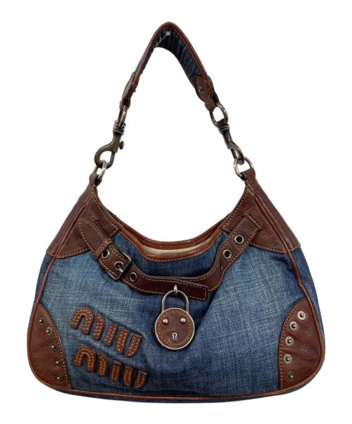 MIU MIU（ミュウミュウ）MIU MIU (ミュウミュウ) デニムワンショルダーバッグ インディゴの古着・服飾アイテム