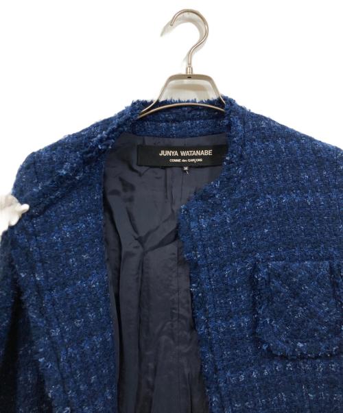 JUNYA WATANABE COMME des GARCONS（(ジュンヤワタナベ コムデギャルソン）JUNYA WATANABE COMME des GARCONS ((ジュンヤワタナベ コムデギャルソン) ツイードジャケット ネイビー サイズ:Mの古着・服飾アイテム