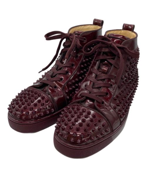 Christian Louboutin（クリスチャン・ルブタン）Christian Louboutin (クリスチャン・ルブタン) スタッズミッドスニーカー ブラウン サイズ:41の古着・服飾アイテム