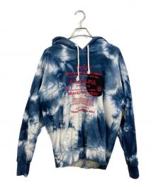 DIESEL（ディーゼル）の古着「タイダイ柄フード付きパーカー」｜ネイビー×ホワイト