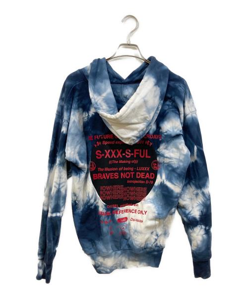 DIESEL（ディーゼル）DIESEL (ディーゼル) タイダイ柄フード付きパーカー ネイビー×ホワイト サイズ:SIZE XSの古着・服飾アイテム