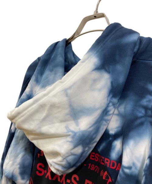 DIESEL（ディーゼル）DIESEL (ディーゼル) タイダイ柄フード付きパーカー ネイビー×ホワイト サイズ:SIZE XSの古着・服飾アイテム