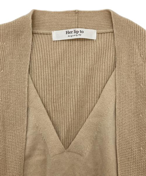 HER LIP TO（ハーリップトゥ）HER LIP TO (ハーリップトゥ) Chester Multi-Way Knit Dress ベージュ サイズ:Sの古着・服飾アイテム