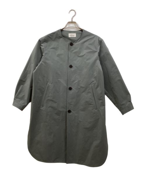 LE GLAZIK（ル グラジック）LE GLAZIK (ル グラジック) ポリエステルタフタ ノーカラーコート グリーン サイズ:36の古着・服飾アイテム