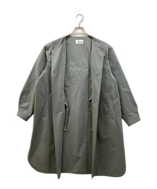 LE GLAZIK（ル グラジック）LE GLAZIK (ル グラジック) ポリエステルタフタ ノーカラーコート グリーン サイズ:36の古着・服飾アイテム