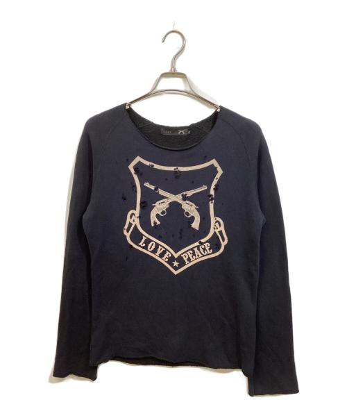 roar（ロアー）roar (ロアー) ダメージ加工銃プリントスウェット ネイビー サイズ:SIZE 3の古着・服飾アイテム