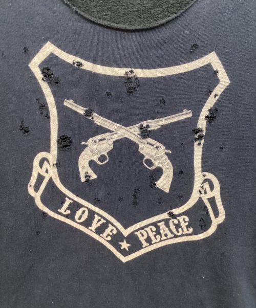 roar（ロアー）roar (ロアー) ダメージ加工銃プリントスウェット ネイビー サイズ:SIZE 3の古着・服飾アイテム