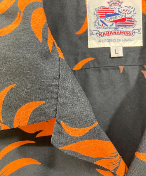Duke Kahanamoku（デュークカハナモク）Duke Kahanamoku (デュークカハナモク) COTTON HAWAIIAN SHIRT “DUKE'S PINEAPPLE” ブラック サイズ:Lの古着・服飾アイテム