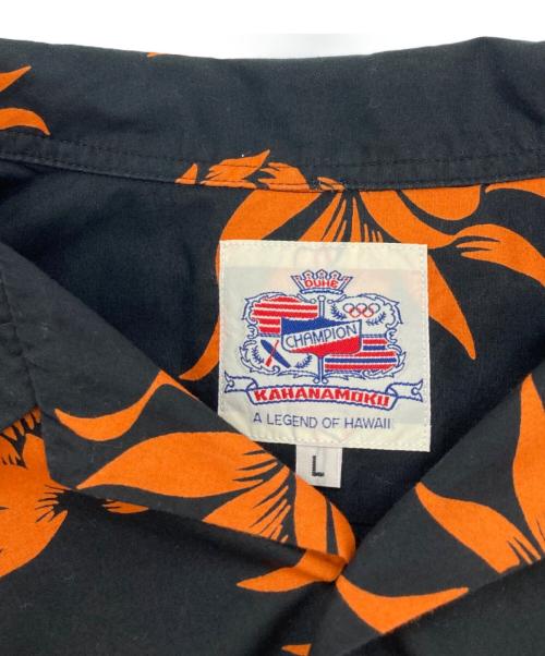 Duke Kahanamoku（デュークカハナモク）Duke Kahanamoku (デュークカハナモク) COTTON HAWAIIAN SHIRT “DUKE'S PINEAPPLE” ブラック サイズ:Lの古着・服飾アイテム