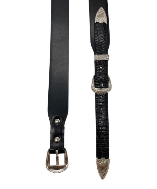TOGA ARCHIVES（トーガアーカイブス）TOGA ARCHIVES (トーガアーカイブス) レザーナイロンウエスタンベルト ブラックの古着・服飾アイテム