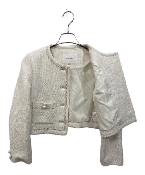 Rirandture（リランドチュール）Rirandture (リランドチュール) ツイードクロップドジャケット ホワイト サイズ:SIZE Sの古着・服飾アイテム