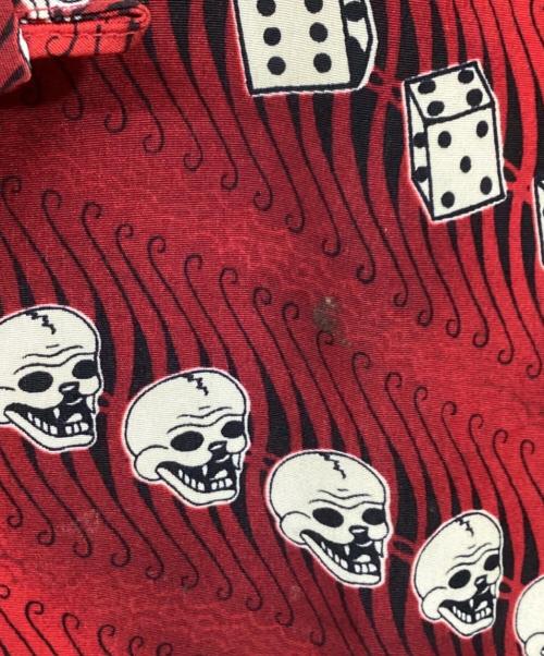 DRAGONFLY（ドラゴンフライ）DRAGONFLY (ドラゴンフライ) ヴィンテージスカルアロハシャツ レッド サイズ:Sの古着・服飾アイテム