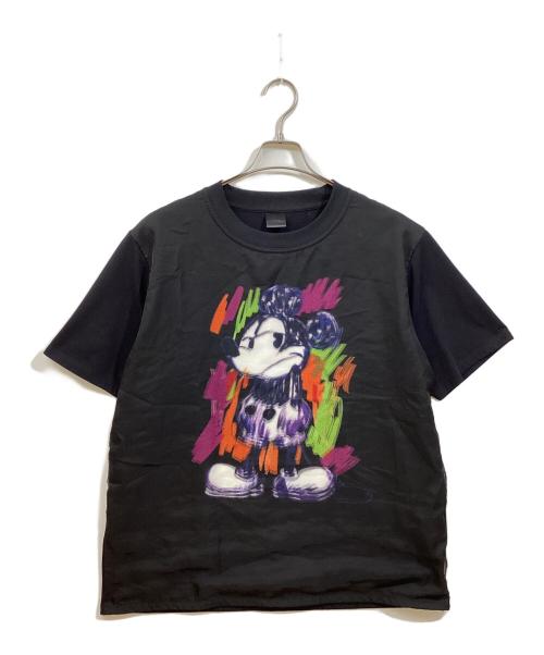 maxsix（マックスシックス）maxsix (マックスシックス) DISNEY (ディズニー) 3ＤアートデザインプリントTシャツ ブラック サイズ:XLの古着・服飾アイテム