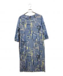 MORABITO（モラビト）の古着「総柄ワンピース」｜ブルー