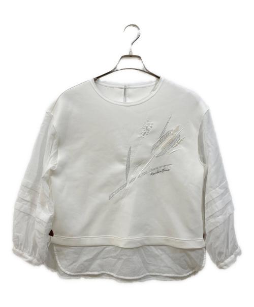 MORABITO（モラビト）MORABITO (モラビト) 切り替えデザインブラウス ホワイト サイズ:SIZE 38の古着・服飾アイテム