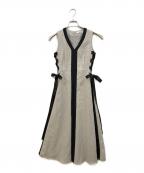 Snidelスナイデル）の古着「サイドプリーツバイカラーワンピース」｜グレー