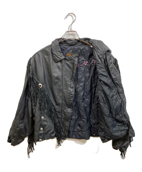 Reed Sportswear（リードスポーツウェア）Reed Sportswear (リードスポーツウェア) フリンジレザージャケット ブラック サイズ:サイズ表記無しの古着・服飾アイテム