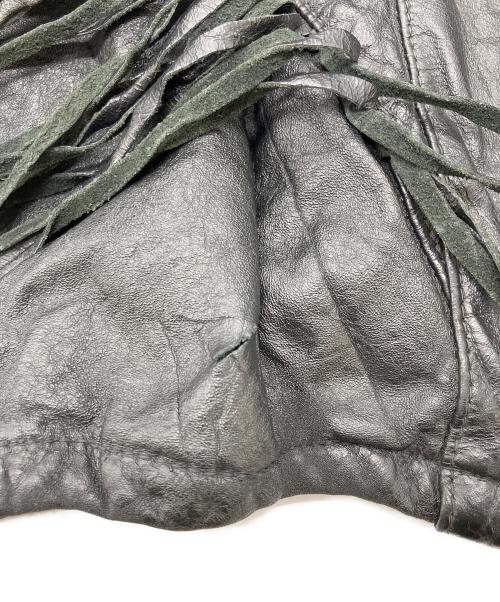 Reed Sportswear（リードスポーツウェア）Reed Sportswear (リードスポーツウェア) フリンジレザージャケット ブラック サイズ:サイズ表記無しの古着・服飾アイテム