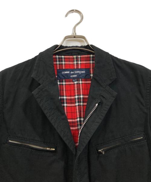 COMME des GARCONS HOMME（コムデギャルソン オム）COMME des GARCONS HOMME (コムデギャルソン オム) ジップテーラードジャケット ブラック サイズ:Lの古着・服飾アイテム