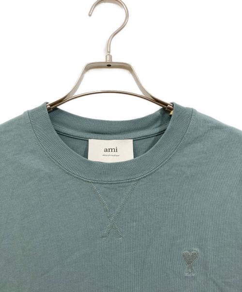ami（アミ）ami (アミ) オーガニックコットン ヘビージャージー Tシャツ グリーン サイズ:XXSの古着・服飾アイテム