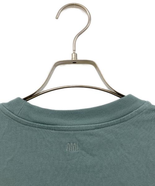 ami（アミ）ami (アミ) オーガニックコットン ヘビージャージー Tシャツ グリーン サイズ:XXSの古着・服飾アイテム