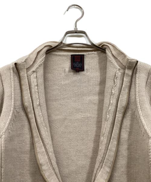 Jean Paul GAULTIER CLASSIQUE（ジャンポールゴルチエクラシック）Jean Paul GAULTIER CLASSIQUE (ジャンポールゴルチエクラシック) ジップカーディガン ベージュ サイズ:48の古着・服飾アイテム