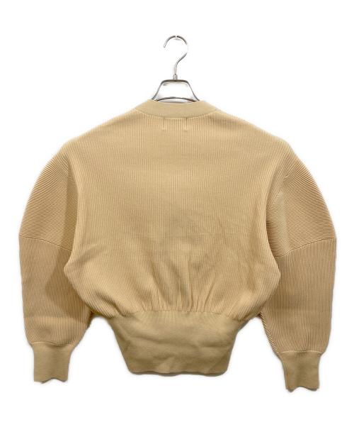 CLANE（クラネ）CLANE (クラネ) CURVE SLEEVE KNIT CARDIGAN イエロー サイズ:Mの古着・服飾アイテム