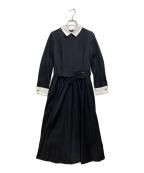 foufouフーフー）の古着「THE DRESS double cuffs bicolor one piece」｜ブラック