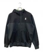 Psycho Bunnyサイコ バニー）の古着「HERVEY ダンボールニット ジップパーカ」｜ブラック